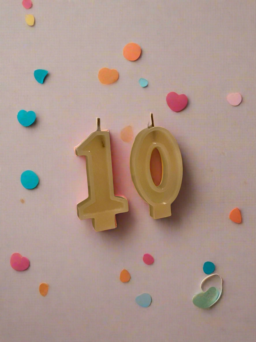 Beeswax Birthday Number Candles