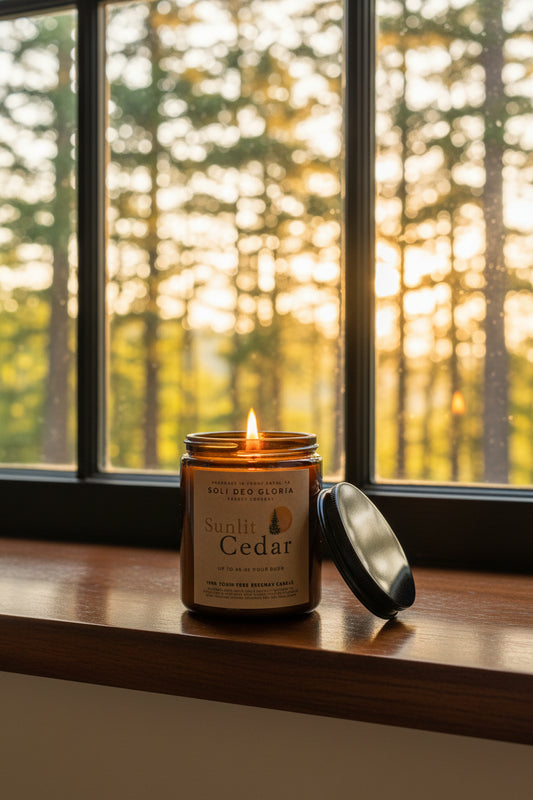 Sunlit Cedar | Amber Jar 100% Beeswax Candles