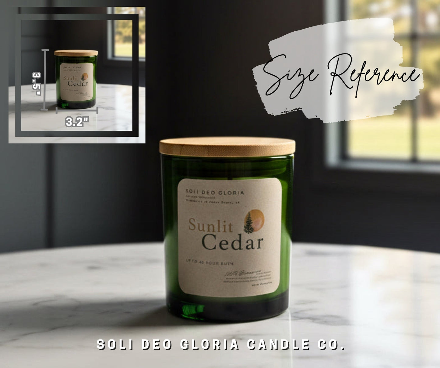 Sunlit Cedar | Green Jar, Limited Edition, 100% Beeswax Candles