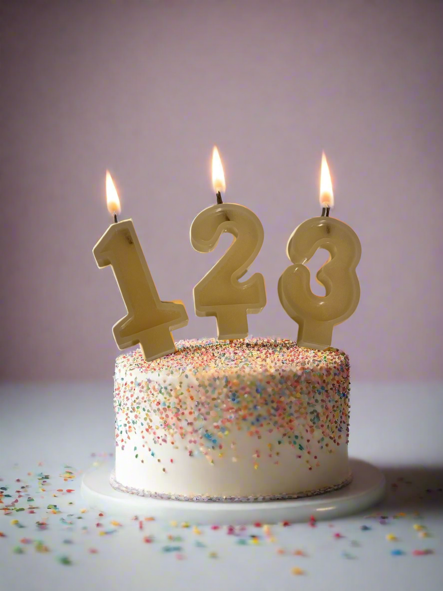 Beeswax Birthday Number Candles