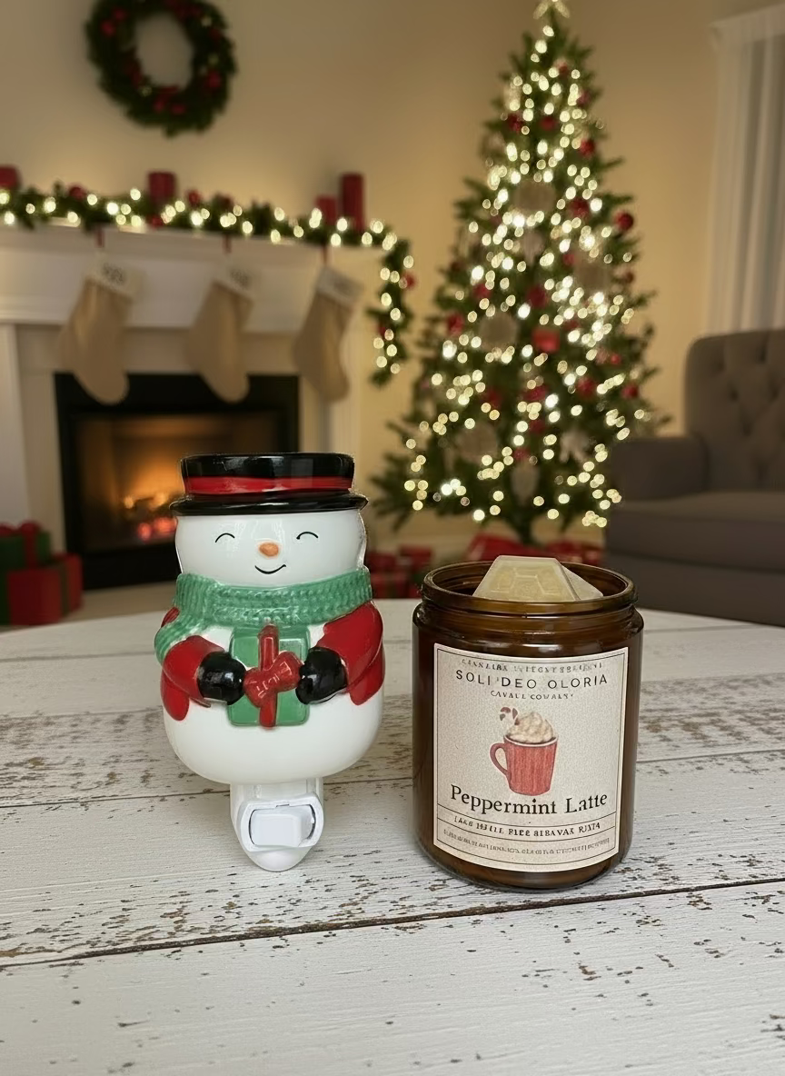 Snowman Warmer & Peppermint Latte Wax Melts | Limited Bundle