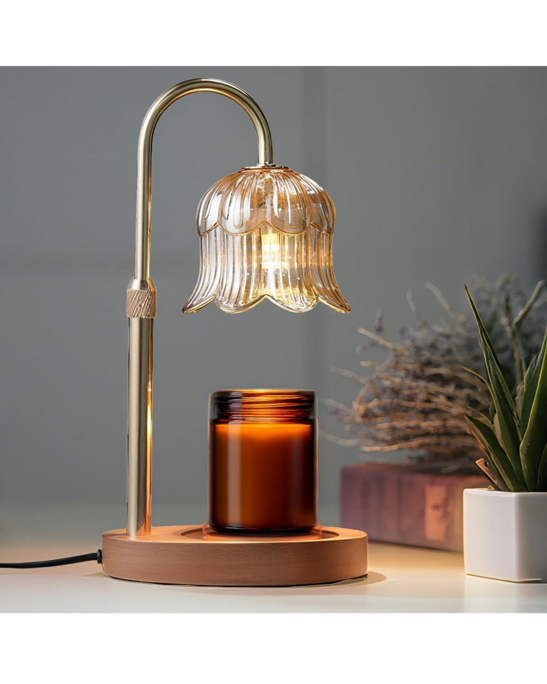 Candle Lamp Warmer with Timer, Adjustable & Dimmable with 2 Bulbs (3 style options)