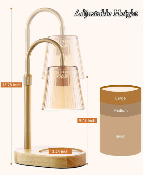 Candle Lamp Warmer with Timer, Adjustable & Dimmable with 2 Bulbs (3 style options)