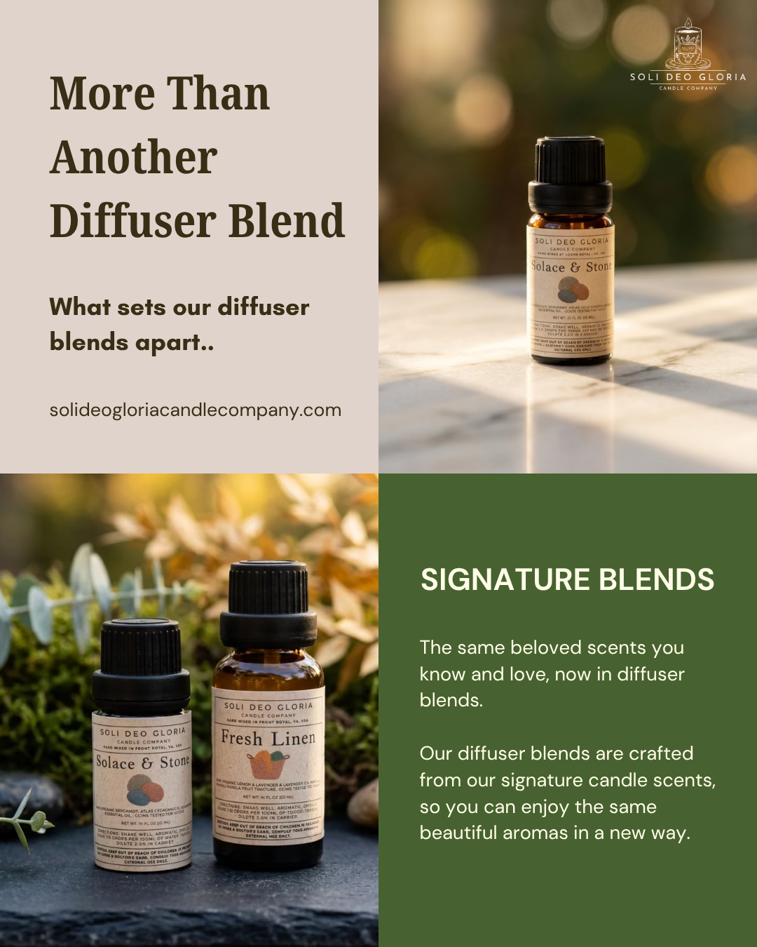 Soli Deo Gloria Essential Oil Diffuser Blends
