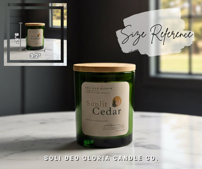 Sunlit Cedar | Green Jar, Limited Edition, 100% Beeswax Candles