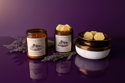 Lavender Valley Beeswax Candle | Organic Essential Oil Infused - Soli Deo Gloria Candle Company