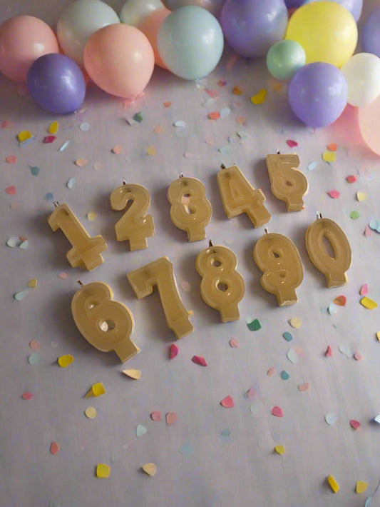 Beeswax Birthday Number Candles