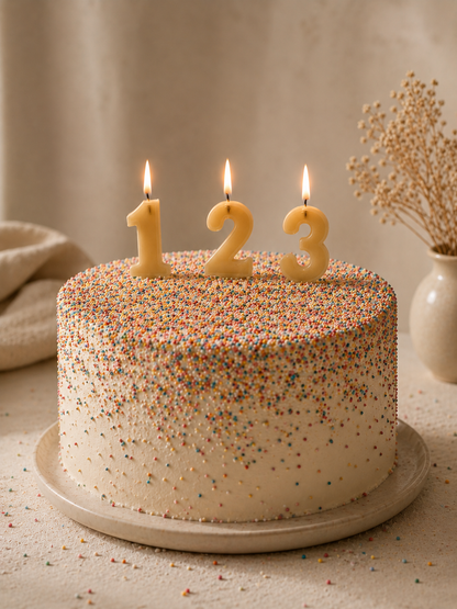 Beeswax Birthday Number Candles - Soli Deo Gloria Candle Company