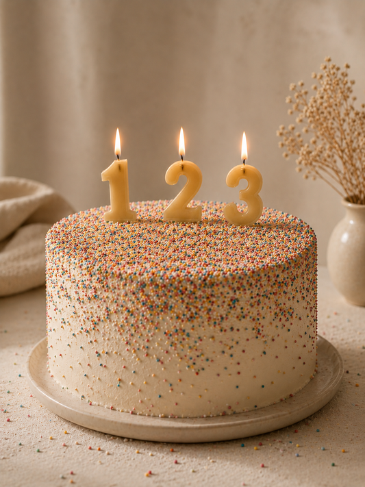 Beeswax Birthday Number Candles - Soli Deo Gloria Candle Company