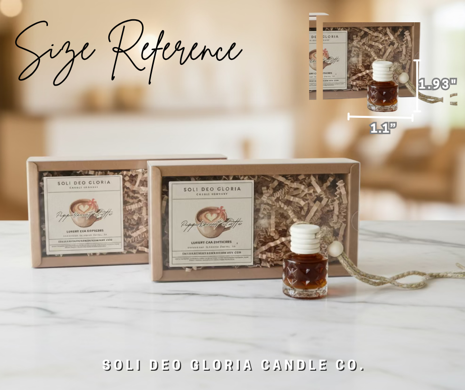 Peppermint Latte Scented | 100% Natural Car Diffuser - Soli Deo Gloria Candle Company