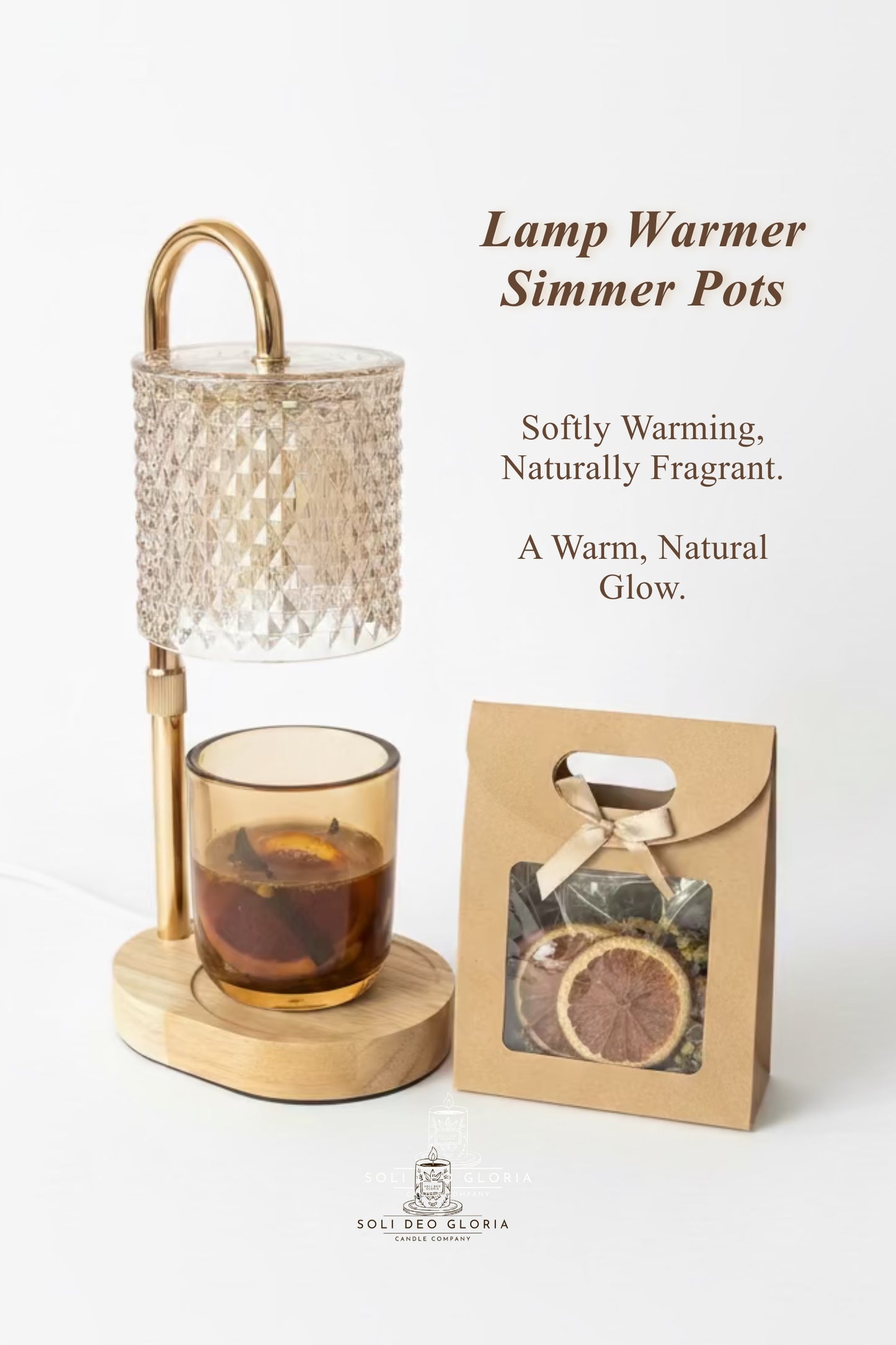 Sunlit Bloom | Organic Simmer Pot Blend for Soli Deo Gloria Lamp Warmer & Jar (Sold Separately)