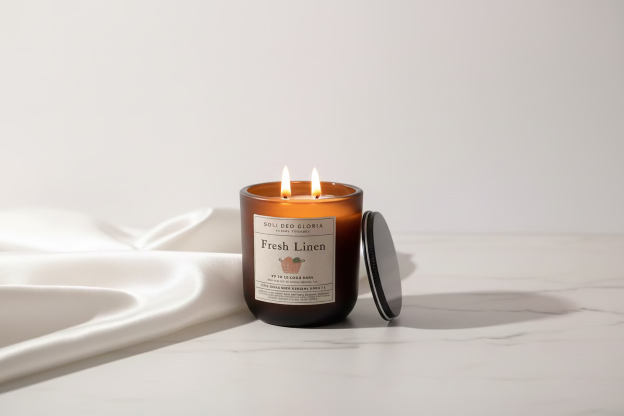Fresh Linen Scented | Beeswax Candle, Clean, Cozy, & Relaxing Scent