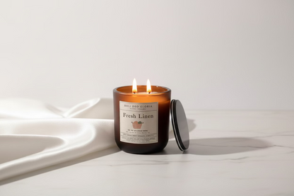 Fresh Linen Scented | Beeswax Candle, Clean, Cozy, & Relaxing Scent
