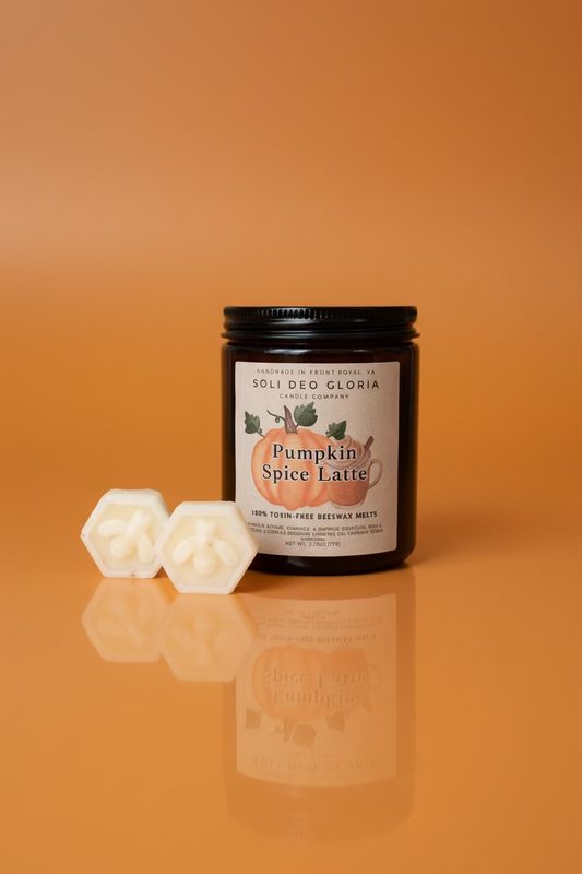 Pumpkin Spice Latte Beeswax Candle | Cozy Fall Cafe Scent  ~ Available Fall 2026 - Soli Deo Gloria Candle Company