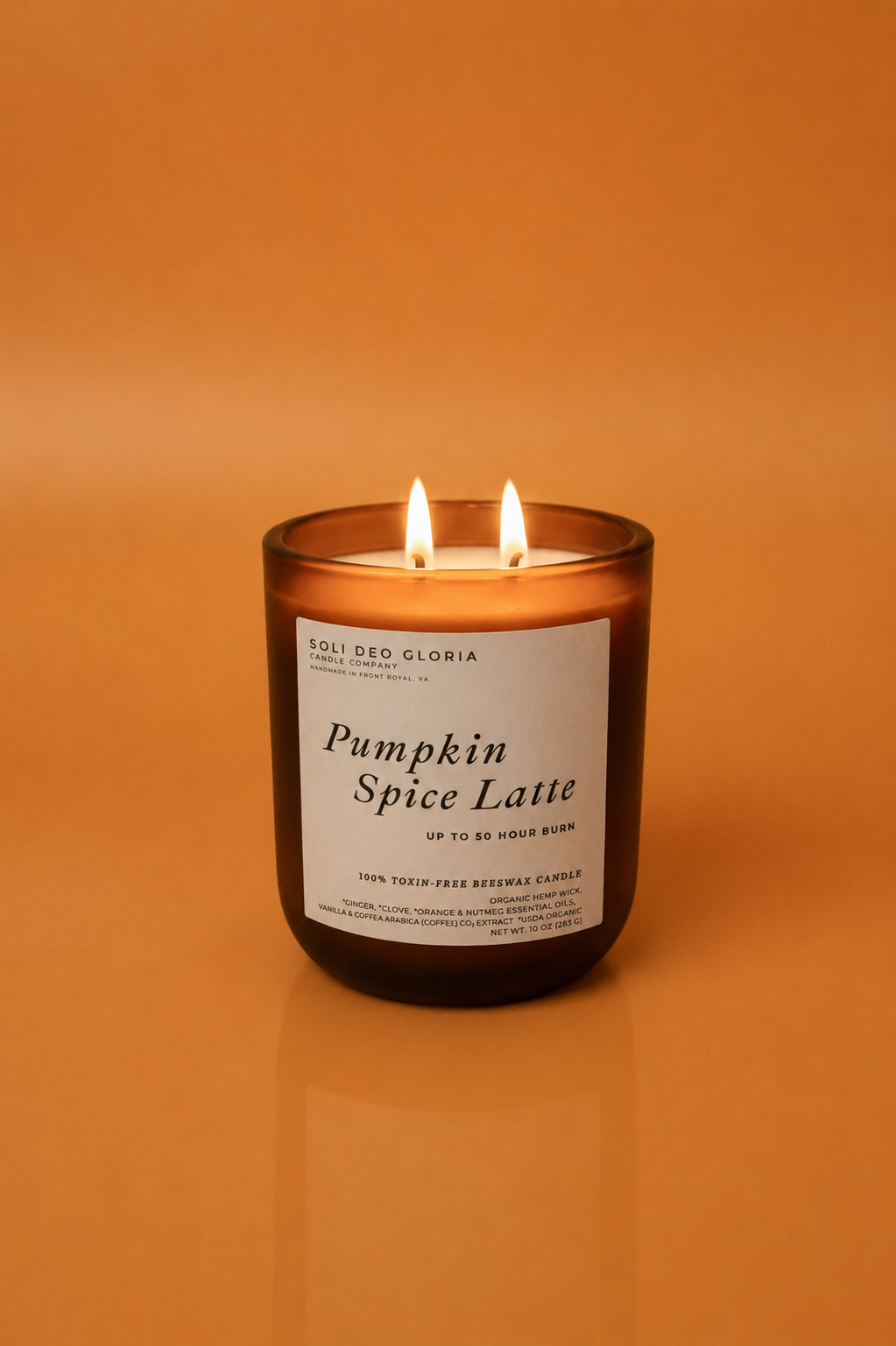Pumpkin Spice Latte Beeswax Candle | Cozy Fall Cafe Scent  ~ Available Fall 2026 - Soli Deo Gloria Candle Company