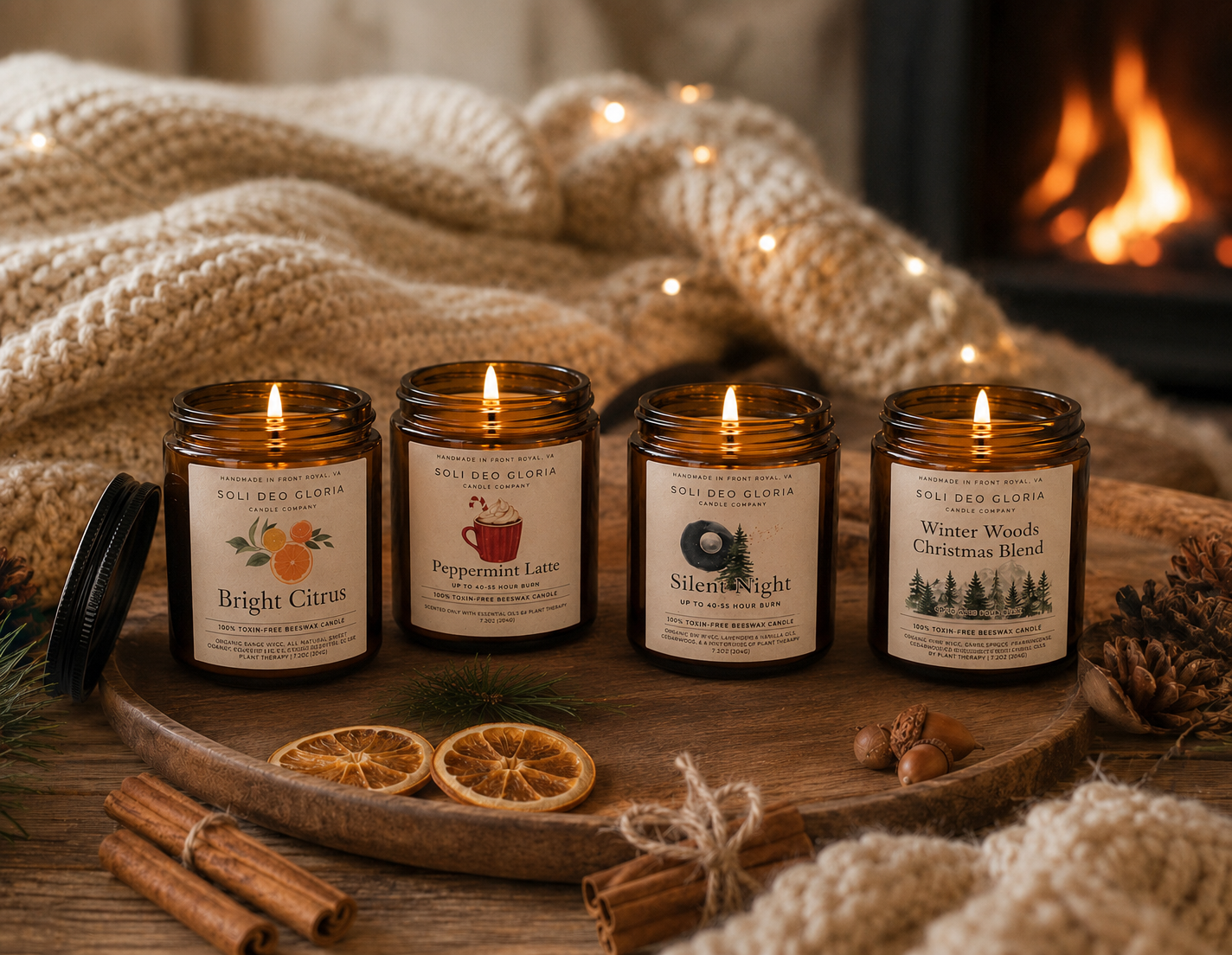 Cozy Season Favorites Beeswax Candle Bundle | 4 Pack - Soli Deo Gloria Candle Company