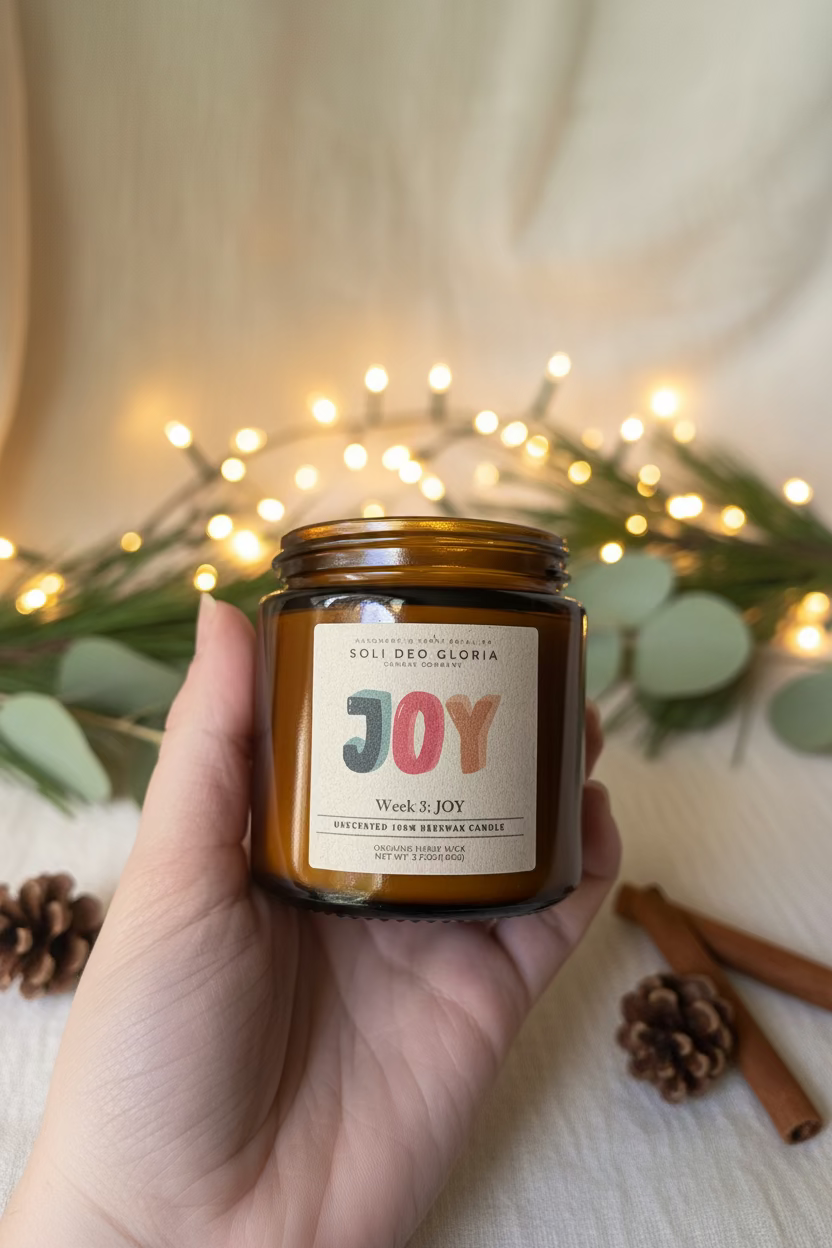 Advent Candle & Card Set | Hope, Peace, Joy & Love