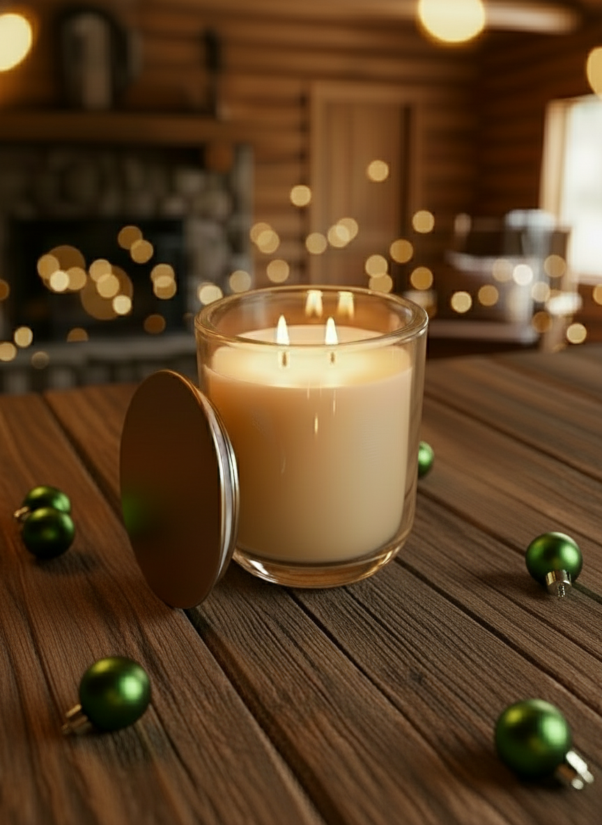 Log Cabin Beeswax Candle | Cozy Woodsy Fall & Winter Candle - Soli Deo Gloria Candle Company