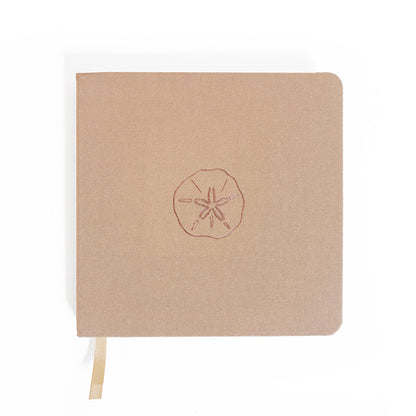 Sand Dollar Foil Embossed Square Linen Notebook