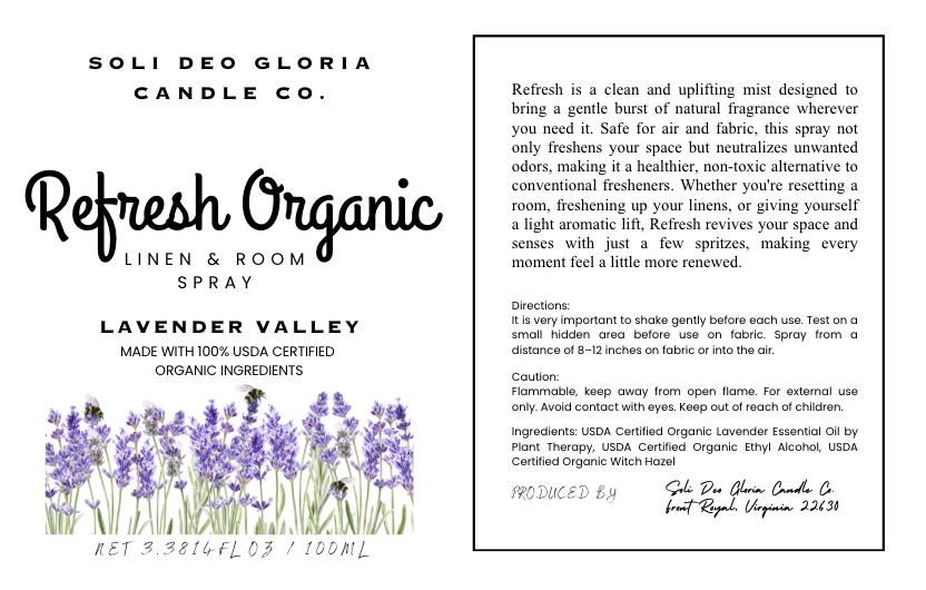 Refresh Linen & Room Spray Collection (Organic & Natural Options)