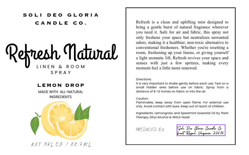 Refresh Linen & Room Spray Collection (Organic & Natural Options)