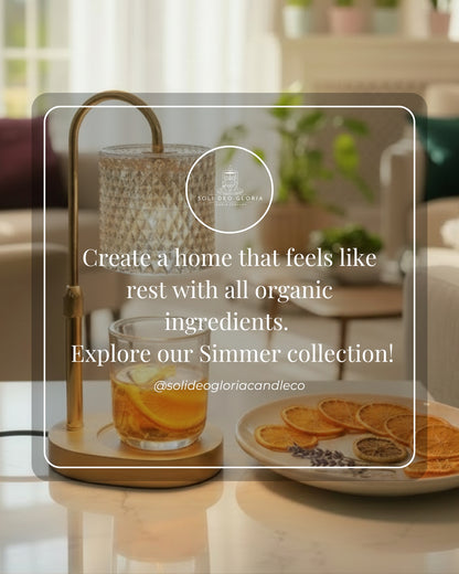 Sunlit Bloom | Organic Simmer Pot Blend for Soli Deo Gloria Lamp Warmer & Jar (Sold Separately)