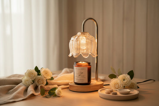 Honeysuckle Beeswax Wax Melts & Lamp Warmer Starter Bundle | Non-Toxic Home Fragrance | Limited Supply