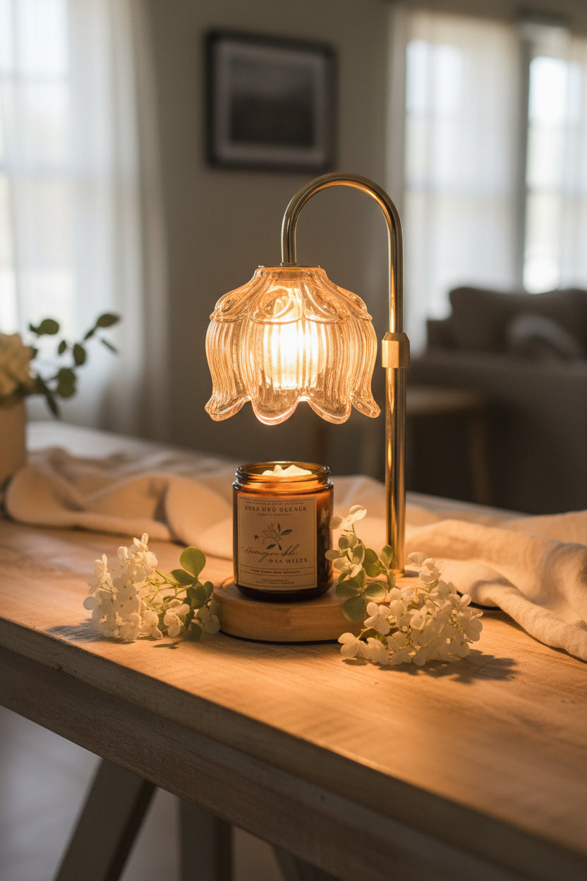 Honeysuckle Beeswax Wax Melts & Lamp Warmer Starter Bundle | Non-Toxic Home Fragrance | Limited Supply