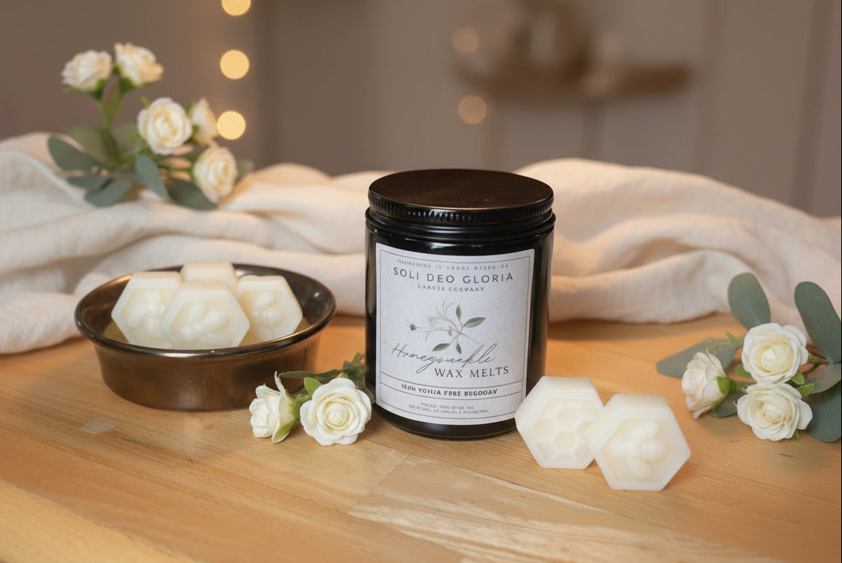 Honeysuckle Beeswax Wax Melts & Lamp Warmer Starter Bundle | Non-Toxic Home Fragrance | Limited Supply