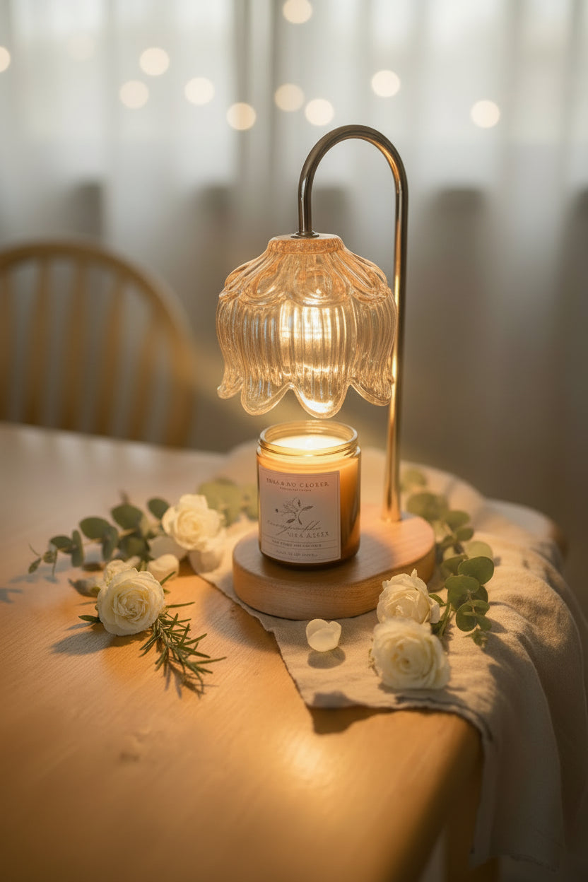 Honeysuckle Beeswax Wax Melts & Lamp Warmer Starter Bundle | Non-Toxic Home Fragrance | Limited Supply