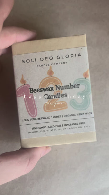 Beeswax Birthday Number Candles